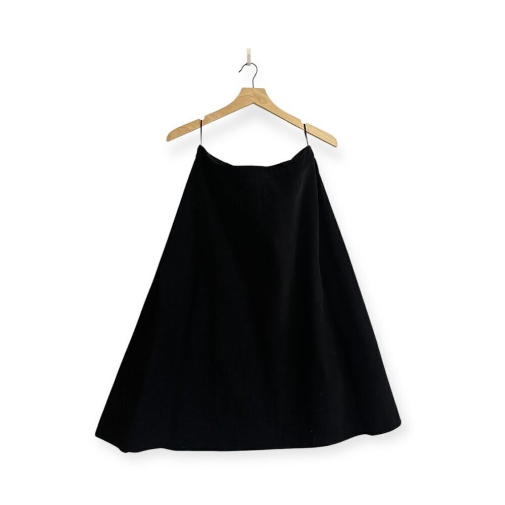 Miu Miu Black Cotton Corduroy Midi Skirt, Size 46 Italy